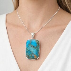Kingman Turquoise Sterling Silver Pendant